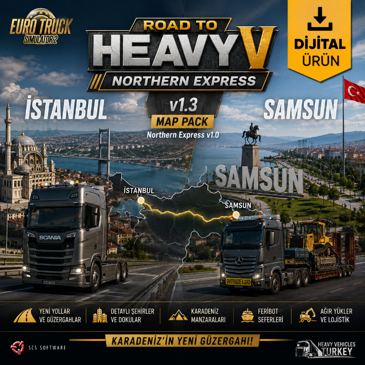 ETS 2-Road to Heavy V 1.3 & Northern Express V 1.0 Map Pack
