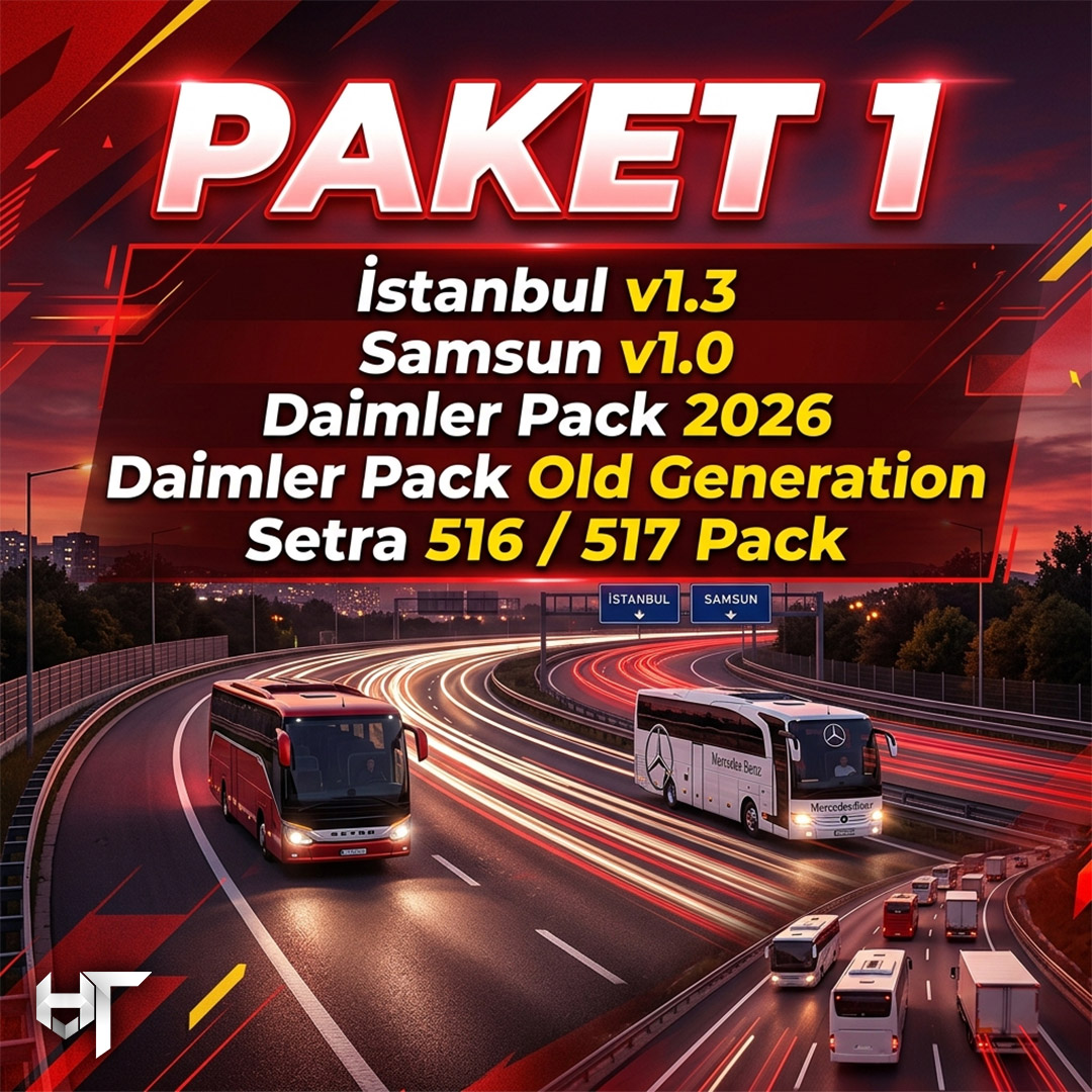ETS 2 - Road to Heavy v1.3 & Northern Express v1.0 & Daimler New and Old Pack & Setra Pack (PAKET 1)